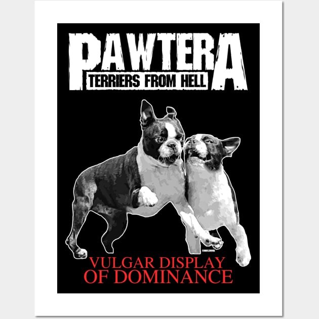 Pawtera // Terriers from Hell Heavy Metal Design Wall Art by darklordpug